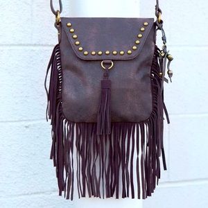 Jessica Simpson Delilah Crossbody Purse Fringe Design Excellent Condition
